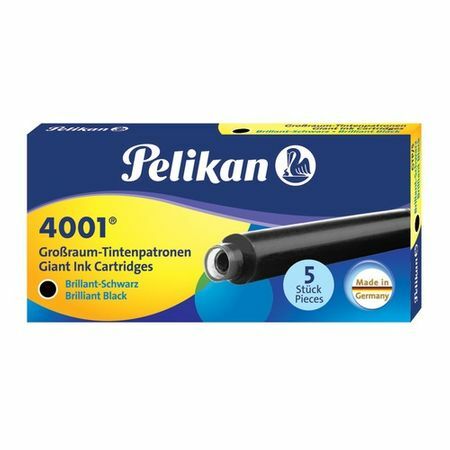 Patron Pelikan Ink 4001 Giant GTP / 5 (PL310615) Strålende sort blæk til fyldepenne (5 stk.)