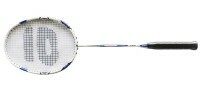 Raquete de badminton Atemi BA-1000, grafite, estojo, branco / azul