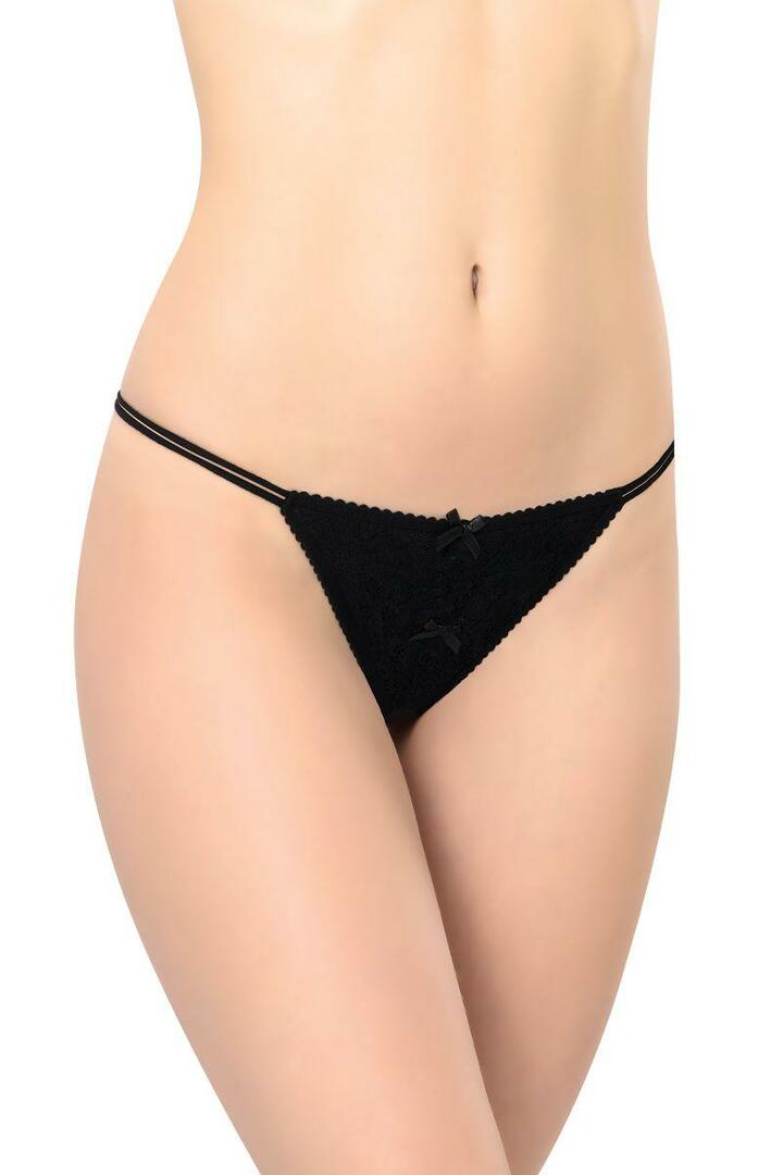 Sexy tanga nohavičky Norddiva, čipkované, čierne, S