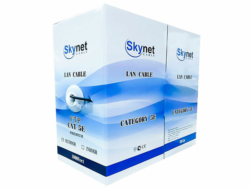 Síťový kabel SkyNet Light FTP kat.5e venkovní 4x2x0,46 FLUKE TEST 100m černý CSL-FTP-4-CU-OUT / 100