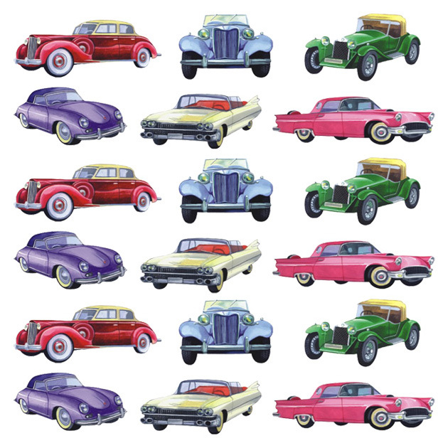 Decoratieve sticker voor de kinderkamer DECORETTO Retro auto's