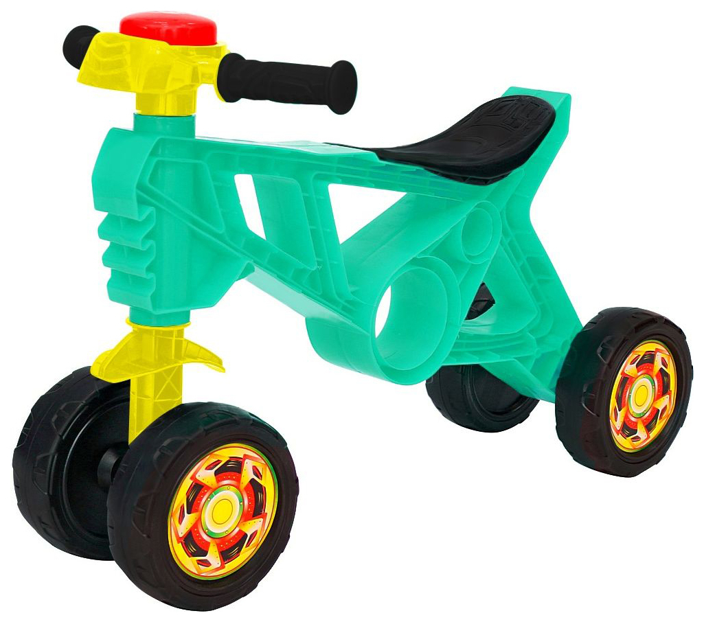 Ratiņkrēsls-runbike R-Toys Samodelkin 4 riteņi ar ragu tirkīza krāsu OP188