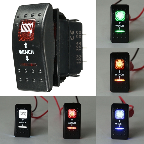 Winch Winch Out Rocker Luz de señal LED doble para Utah Caravan Marine Boat 7PIN