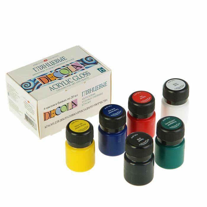 Acrylfarben Set Shine 6 Farben x 20 ml ZHK Decola glänzend 2941024