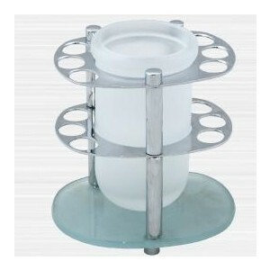 Fogkefe és fogkrémtartó üveg RainBowL Aqua asztallappal (üveg) (0039-7)