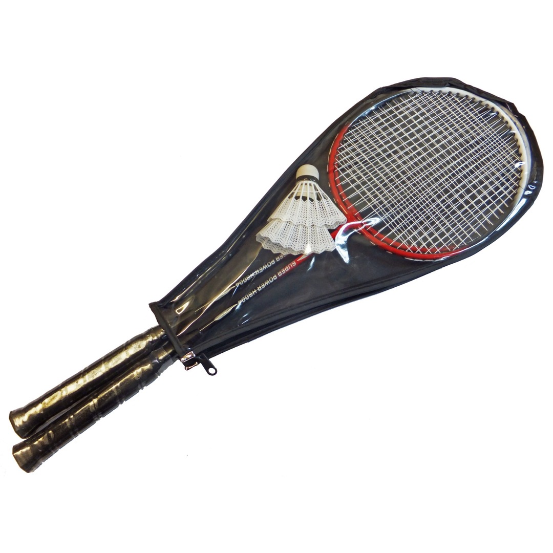 Conjunto de badminton HS-004 2 raquetes, 2 petecas, estojo