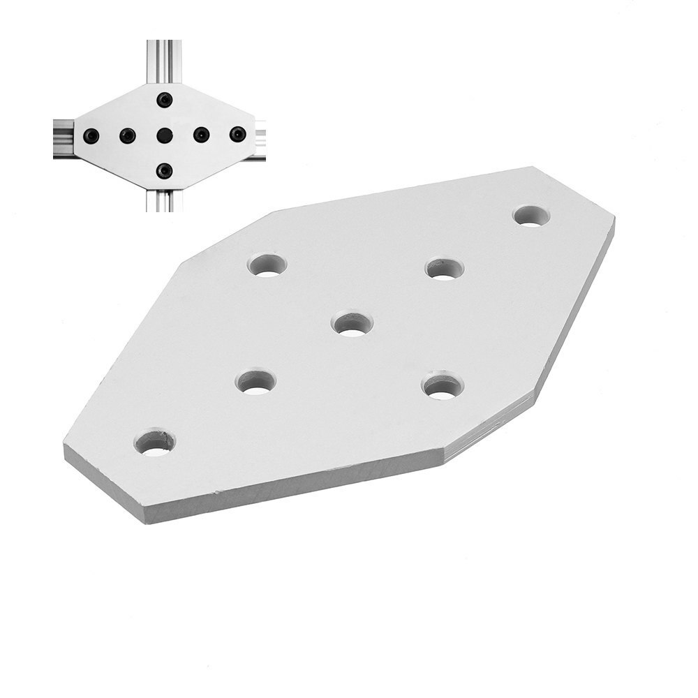 „Hole Connect“ plokštės kampinis laikiklis V formos aliuminio profiliams „V-Cut 2020“ CNC dalims