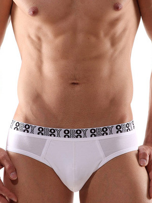 Slip uomo mini bianco con cintura alla moda Oboy Individual 4780c02