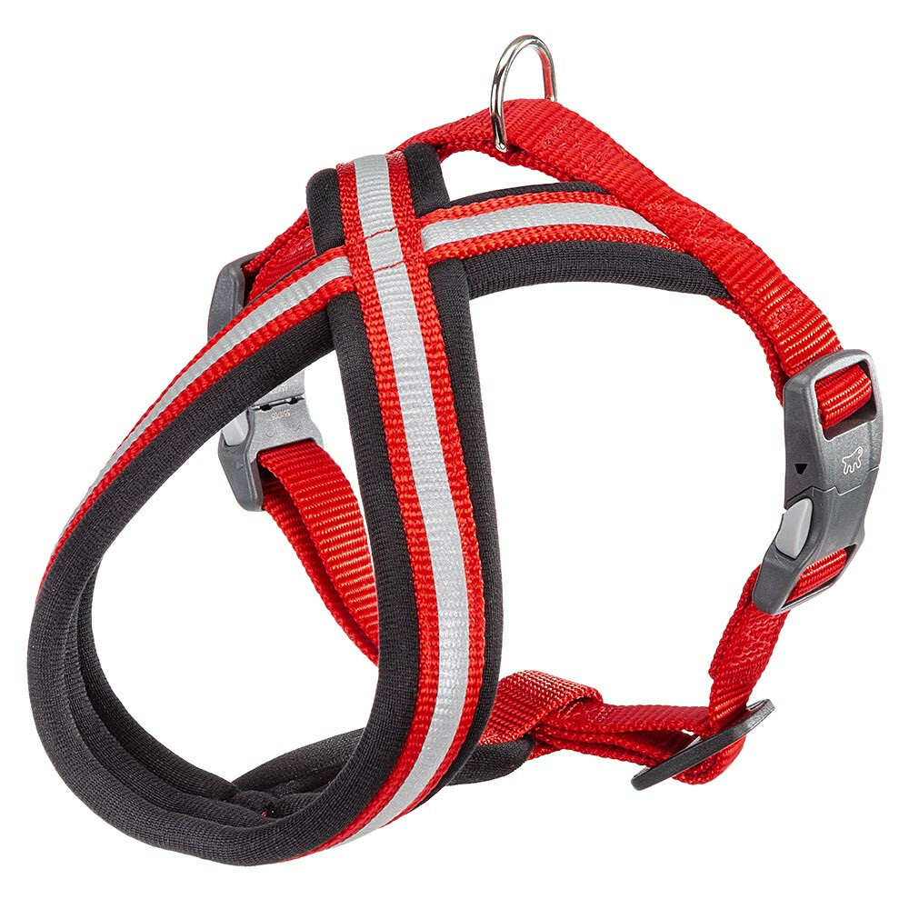 Ferplast Daytona Cross Harness with Reflective Stripe for Dogs (S-M, Red)