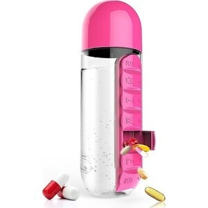 Butelka z organizerem 0,6 l różowa Asobu In style (PB55 pink)