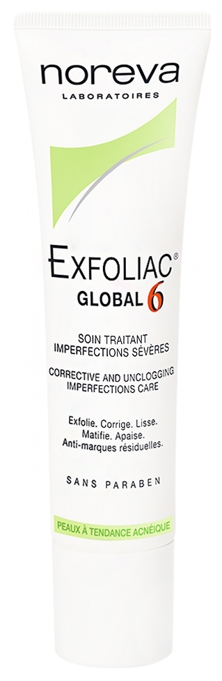 Mezzi per la pelle problematica Noreva Exfoliac Global 6 30 ml