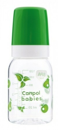 Tritan pudele Canpol ar silikona knupīti (krāsa: zaļa), 120 ml