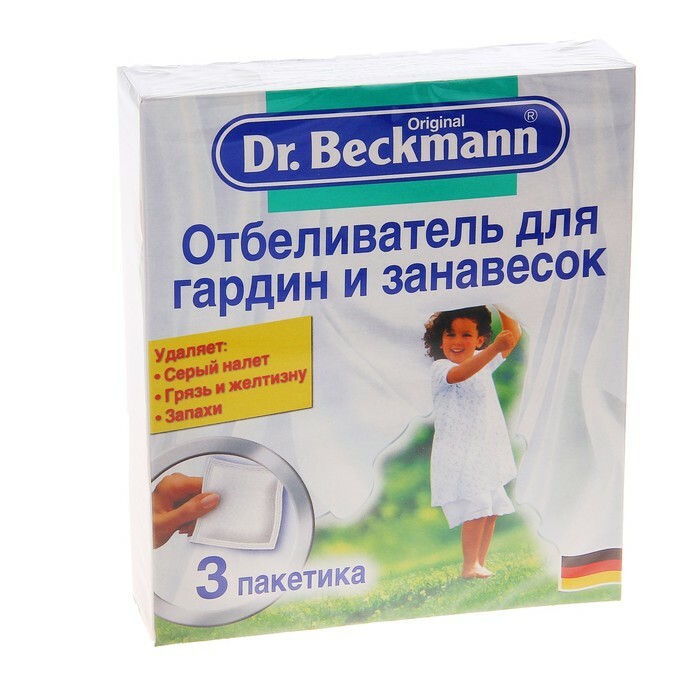 Bleach Dr. Beckmann för gardiner, gardiner, 3 st x 40 gr