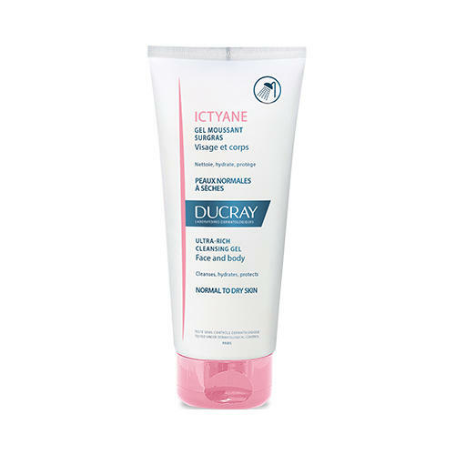 Iktian Super hranljiv gel za čiščenje obraza in telesa, 200 ml (Ducray, suha koža)