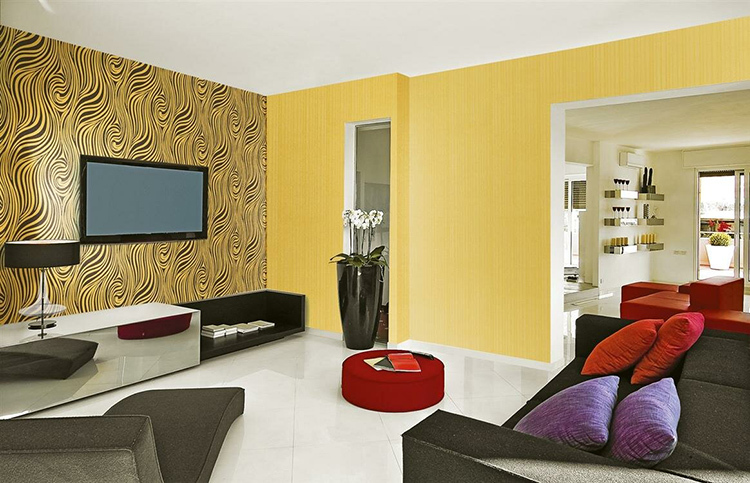 Elegantné, sofistikované a módne: tapety v obývacej izbe, fotografie interiérov