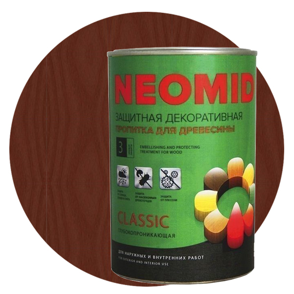 Imprægnering til træ Neomid Bio Color Classic Mahogni 0,9 l