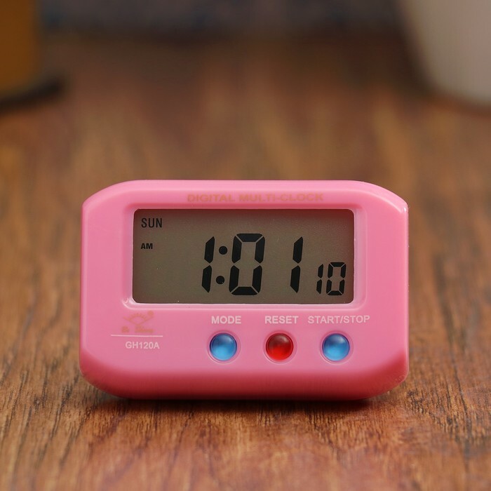 Reloj despertador electrónico rectangular, retroiluminado, día de la semana, fecha, 1 AAA, mixto, 6,5x4 cm