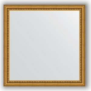 Mirror in a baguette frame Evoform Definite 62x62 cm, gold beads 46 mm (BY 0777)