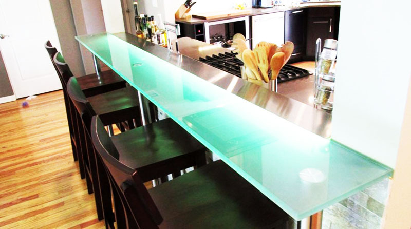 Bar bordplade lavet af glas