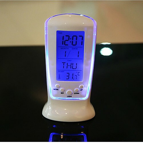 Digital led escritorio despertador termómetro temporizador calendario escritorio decoración luminiscencia reloj de música