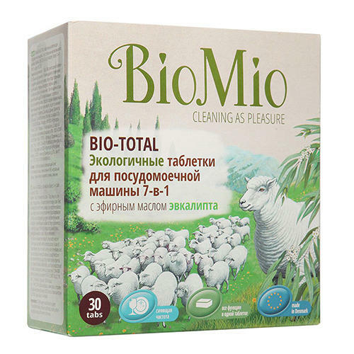 Tablete za pomivalni stroj z eteričnim oljem evkaliptusa, 30 kosov (BioMio, namizni pribor)