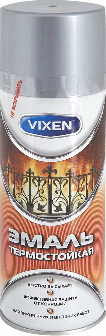 Emaljas aerosola karstumizturīgs Vixen 500 ml krāsa sudraba
