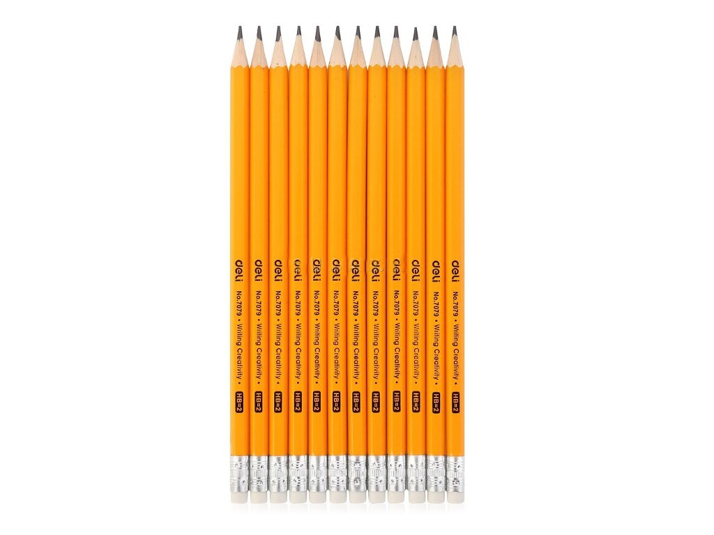 Deli čierna olovená ceruzka 12ks E7079