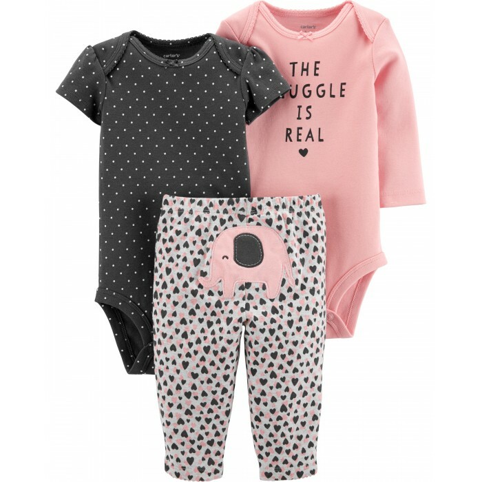 Set for girls (bodysuit, semi-overalls, trousers) 3 pieces 18139910