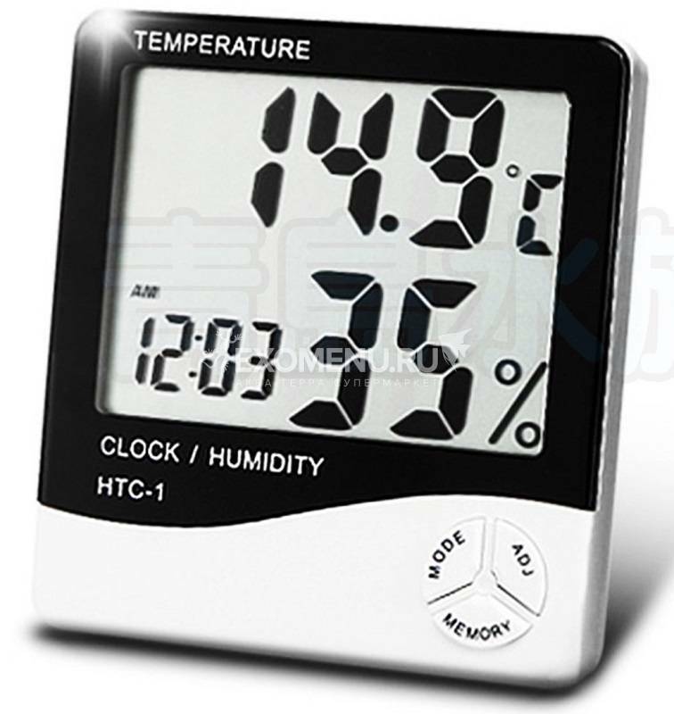Elektronisk termohygrometer (ur, temperatur, luftfugtighed, alarm) 95x20x100mm
