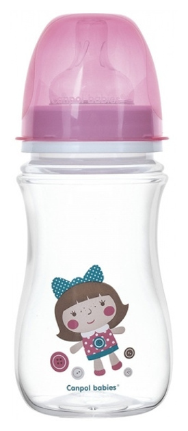 Maitinimo buteliukas „Canpol Babies EasyStart“ žaislai 240 ml 35/221 skaidrus / rožinis