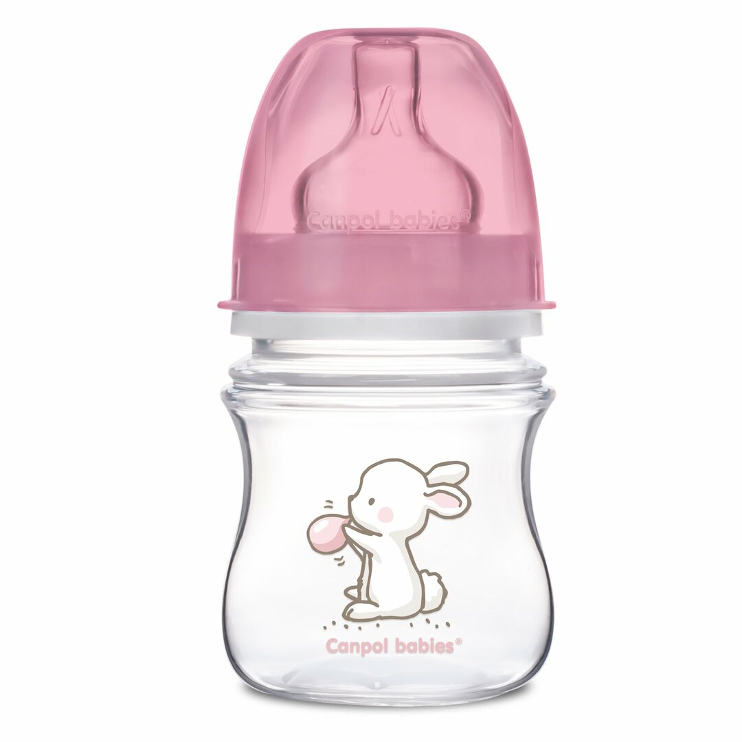 Flaske Canpol EasyStart Little cuties PP antikolik, 120 ml, 0+, 35/218, lyserød