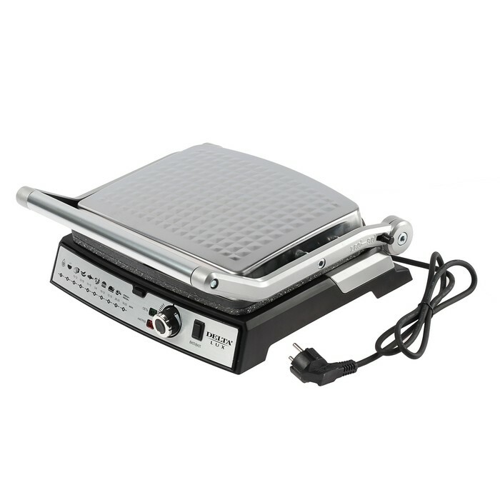 Electric press grill DELTA LUX DL-054, 2200 W, non-stick coating, removable panels, 395902