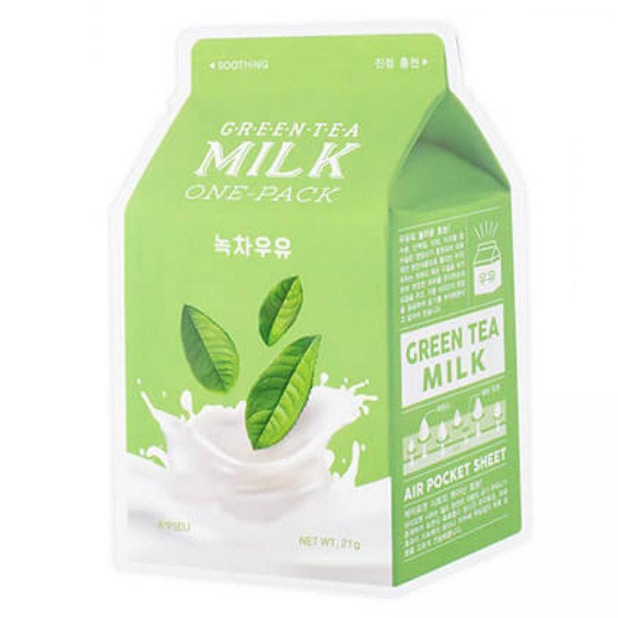 A \ 'PIEU rohelise tee piima ühepakendiline rahustav mask