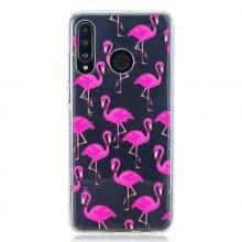 Flamingo målad TPU telefonväska till Huawei P30 Lite