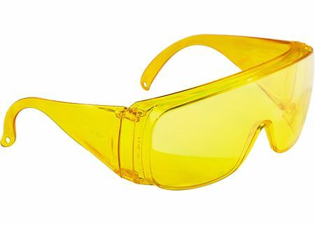 Açık gözlükler, sarı, darbeye dayanıklı polikarbonat SibrTech 89157