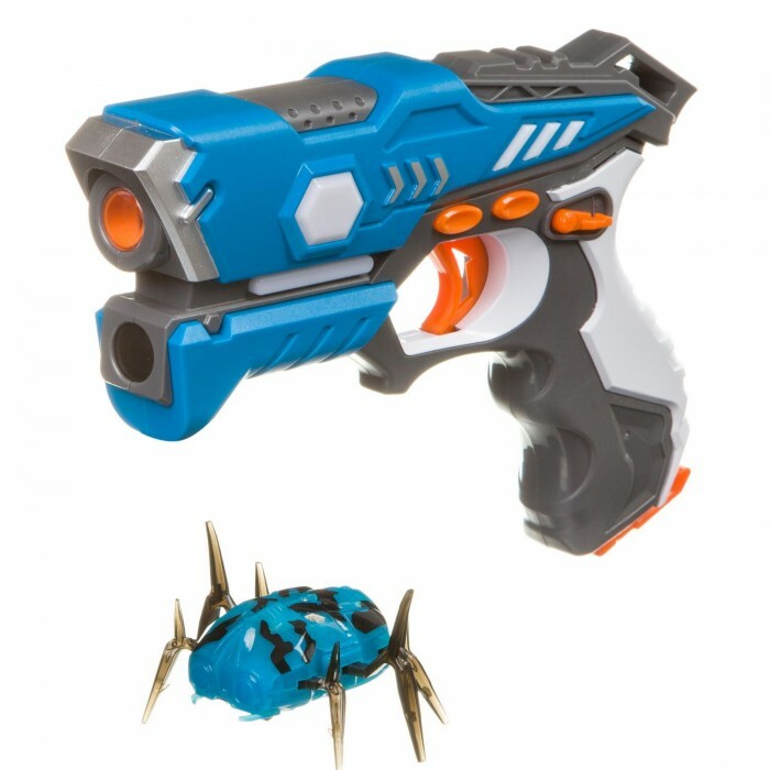 Paristokäyttöinen pelisarja Laser-Beetle, jossa IR-räjäytin ja kohdekuoriainen