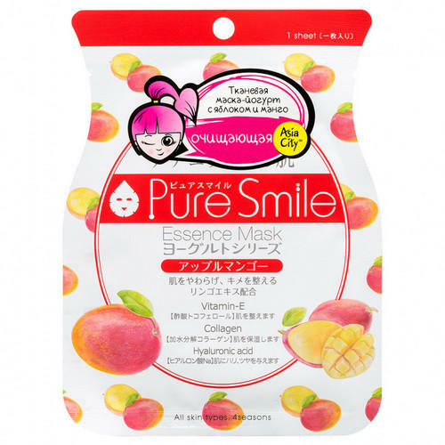 Jogurtová pleťová maska ​​s jablkom a mangom 1 ks (Sun Smile, Yougurt)