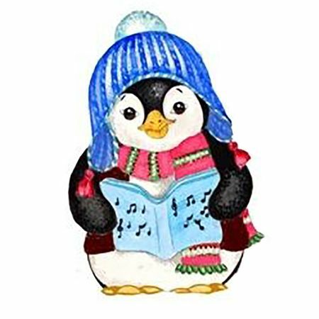 Kerstdecoratie op een wasknijper " Pinguïn in een hoed"