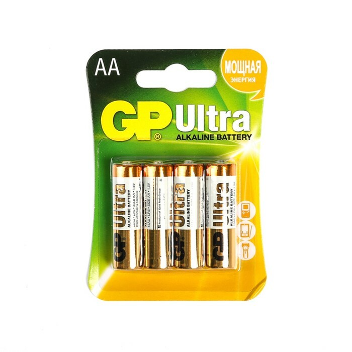 Batterij Alkaline GP Ultra, AA, LR6-4BL, blister, 4 st.