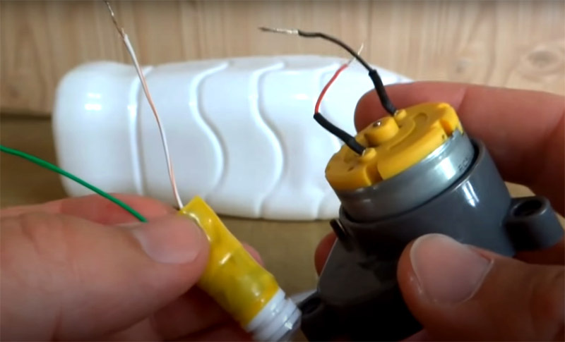 To light a small LED light bulb, you need the energy of an electric motor, this can be borrowed, for example, from a blender or an old vacuum cleaner.