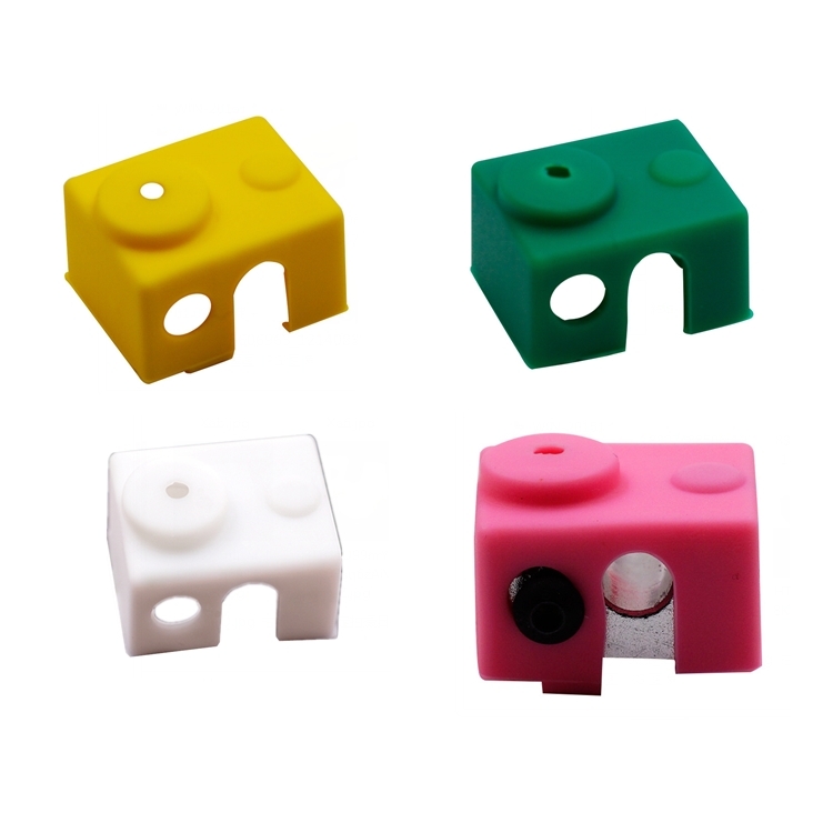 Balts / rozā / dzeltens / zaļš Universāls karstās maiņas komponentu izolatora silikona korpuss 3D printerim