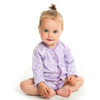 Demi-salopette (body) pour enfant, couleur: lilas à motif, 6 mois