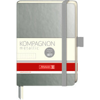Notepad Companion. Fém, A6, 96 lap, pontozott, antracit színű