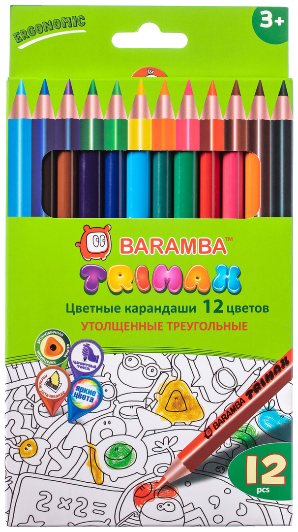 Färgpennor BARAMBA 12 färger