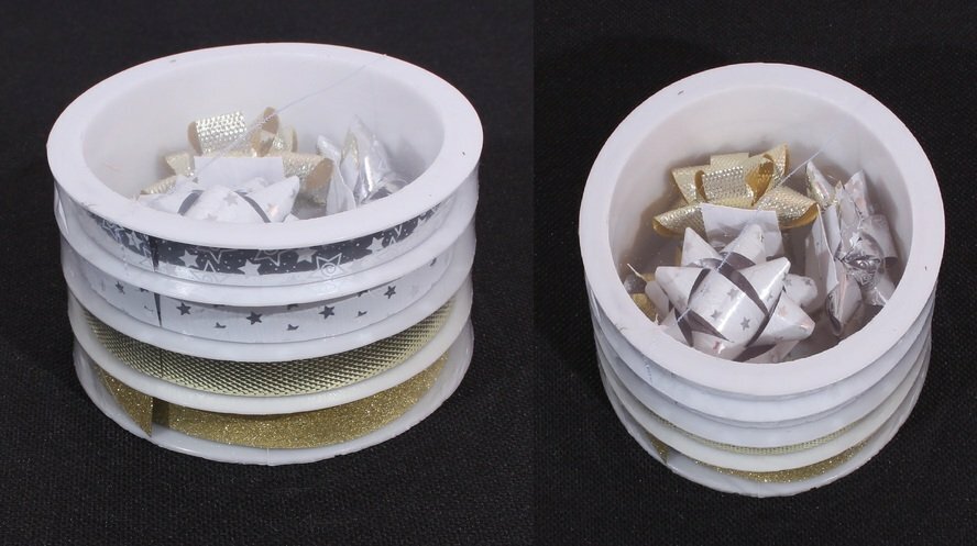 Komplekts iepakošanai Metālisks maisījums 4 lentes (3 m), 4 loki