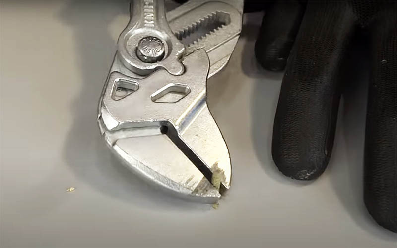 After the parts are separated, the protruding tip of the self-tapping screw can be unscrewed with pliers.