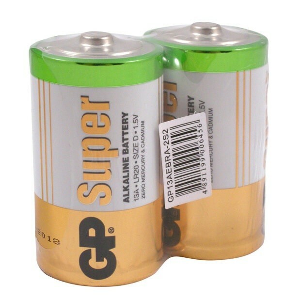 Alkalisk batteri GP Batteries Super Alkaline 13А D (2 stk)