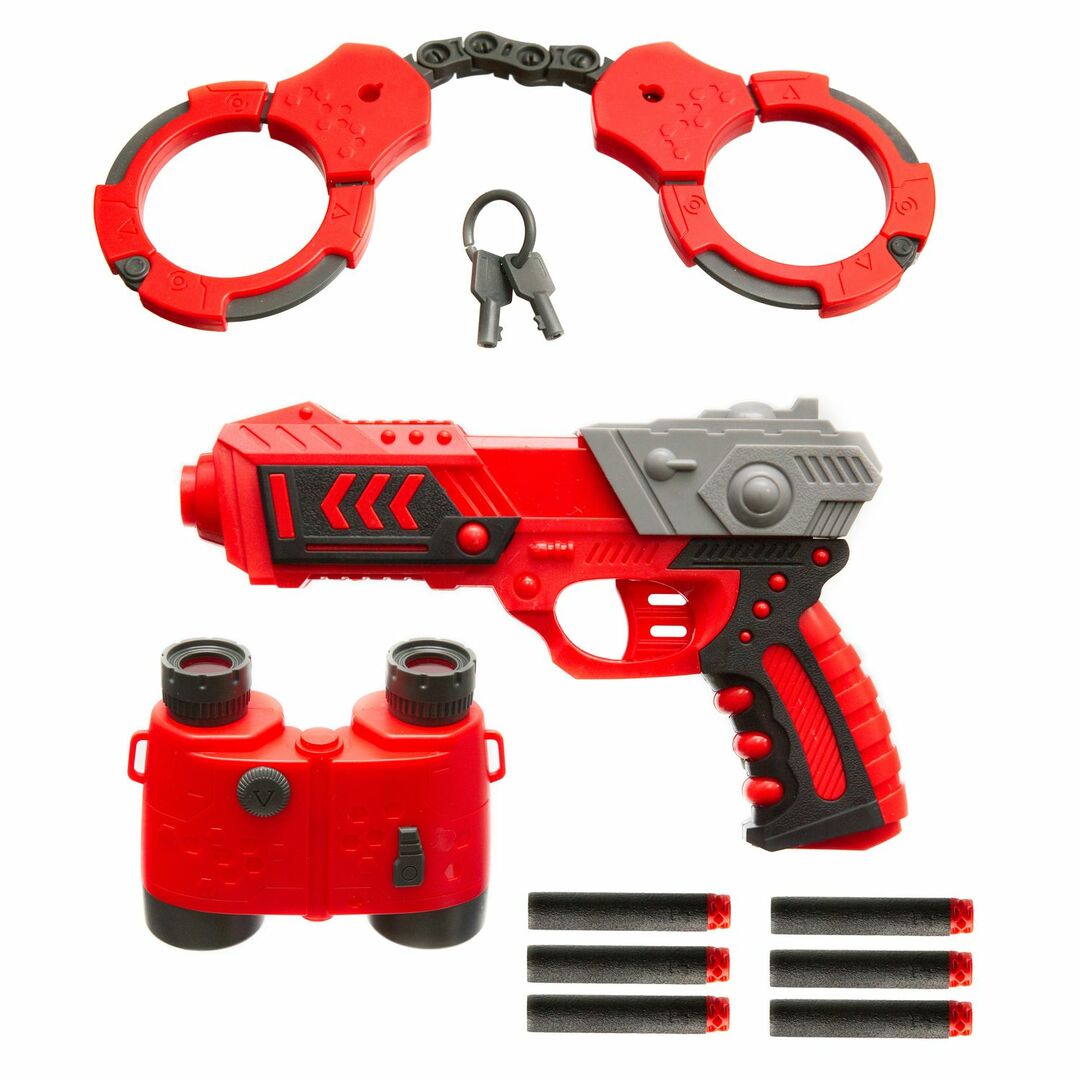 Blaster Bondibon " VLASTELIN", un set di proiettili grandi e morbidi, manette, chiavi, binocolo, assortimento