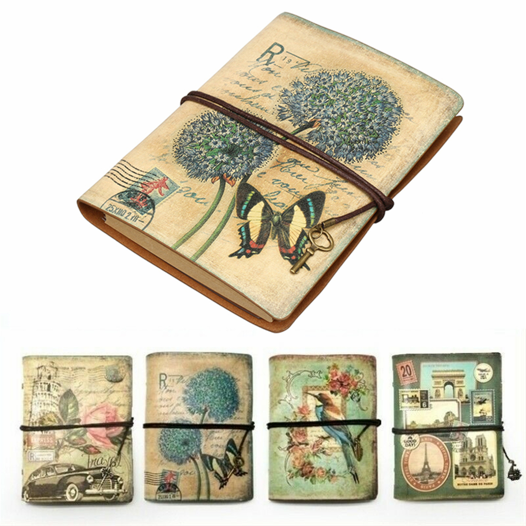 Vintage írószer PU bőr jegyzettömb kreatív kraft papír tervező vázlatfüzet napirend Filofax utazók naplója napló jegyzetek