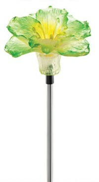 Záhradná lampa Nádherný záhradný kvet, LED solárne napájanie, zelená